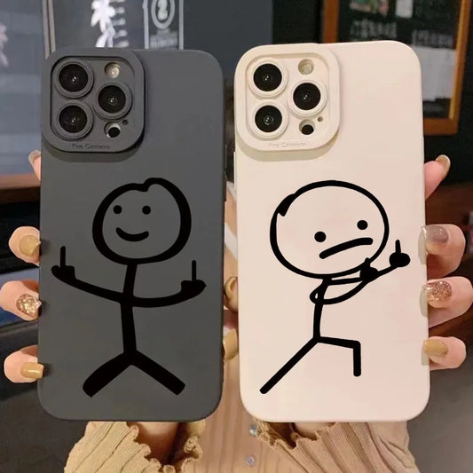 Funda de teléfono de silicona mate Matchman de dibujos animados para iPhone 16 14 15 Pro Max  cubierta trasera suave